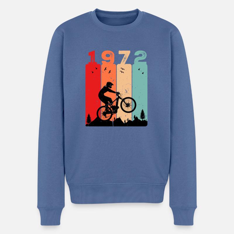 Millésime 1972 - Pull Premium bio Homme - bleu pigeon