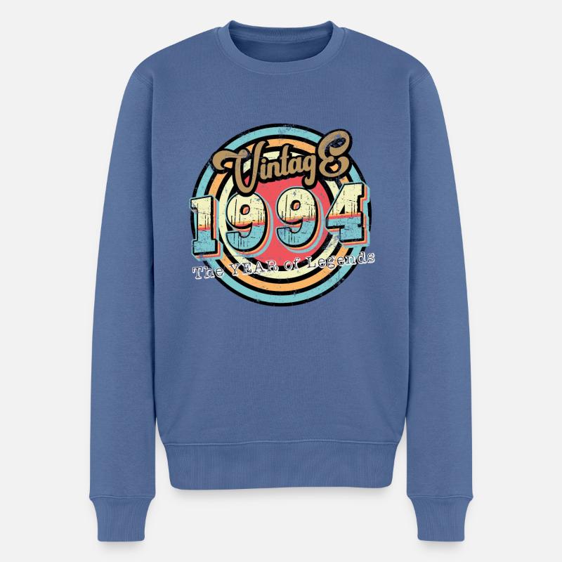 Millésime 1994 - Pull Premium bio Homme - bleu pigeon