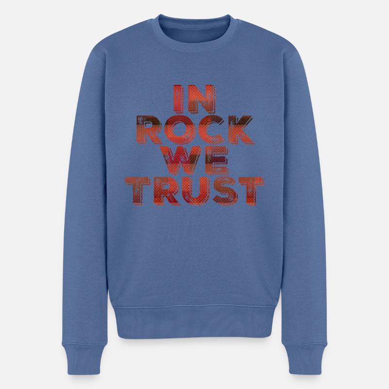 In Rock we Trust - Männer Premium Bio Pullover - Taubenblau