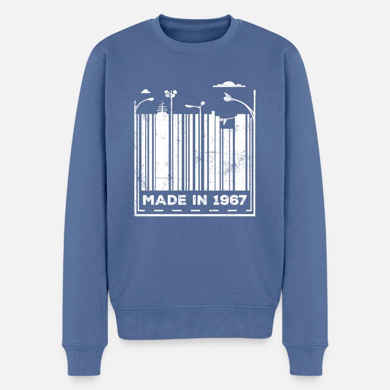 Millésime 1967 - Pull Premium bio Homme - bleu pigeon