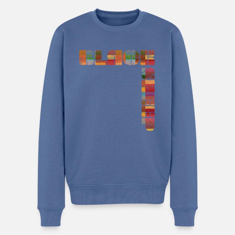 Mouton noir rétro - Pull Premium bio Homme - bleu pigeon