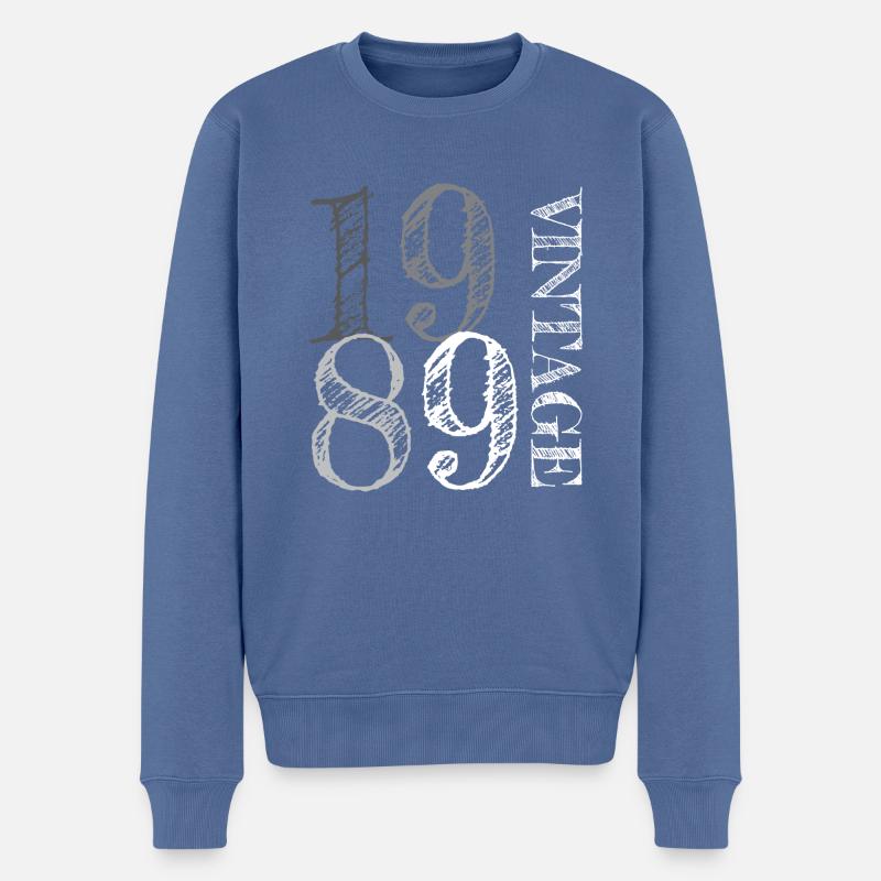 Millésime 1989 - Pull Premium bio Homme - bleu pigeon