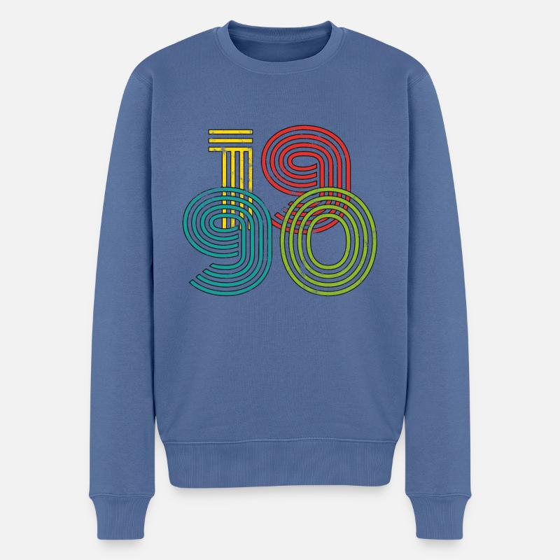 Millésime 1990 - Pull Premium bio Homme - bleu pigeon