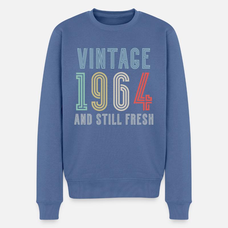 Millésime 1964 - Pull Premium bio Homme - bleu pigeon