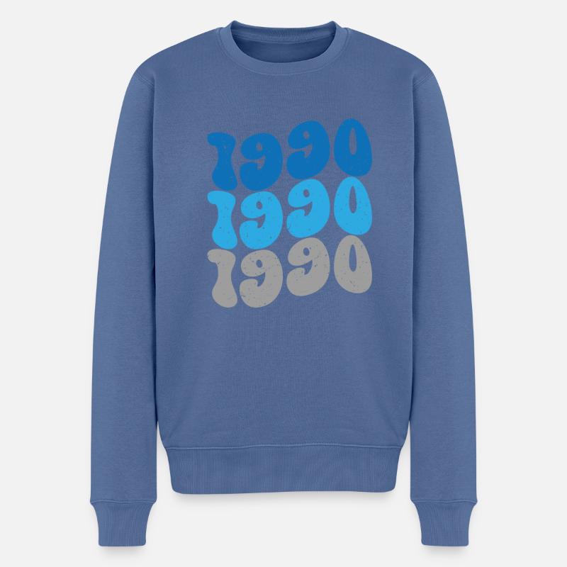 Millésime 1990 - Pull Premium bio Homme - bleu pigeon