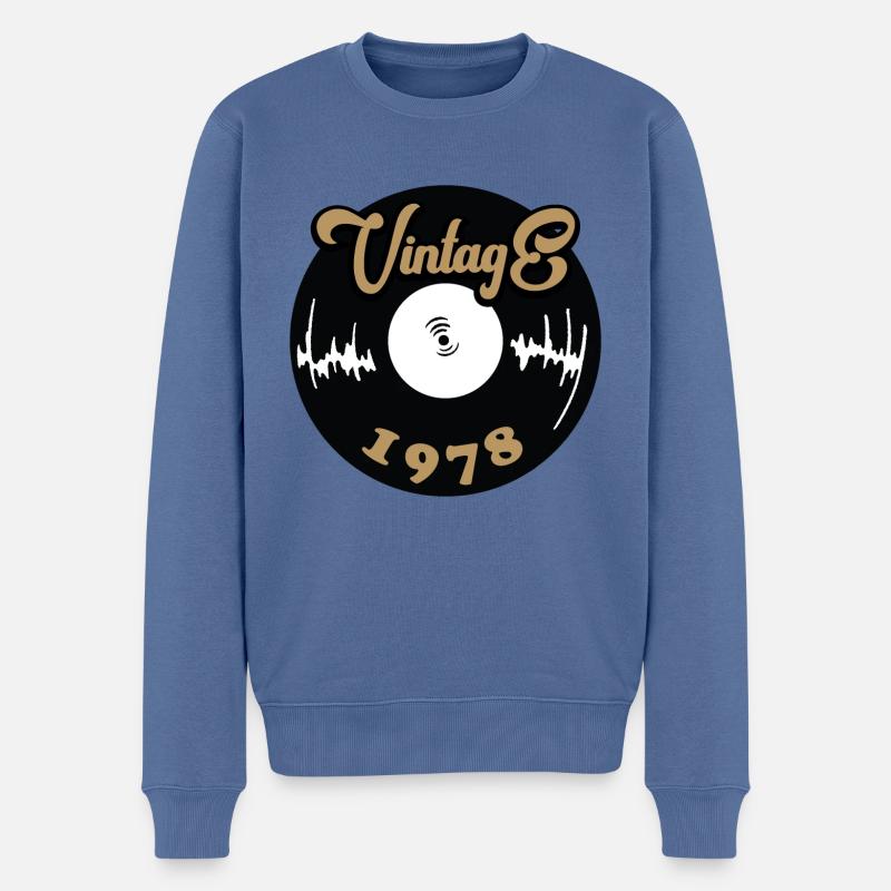 Millésime 1978 - Pull Premium bio Homme - bleu pigeon