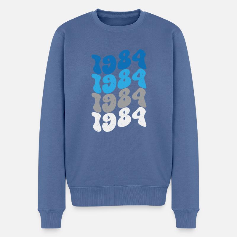 Millésime 1984 - Pull Premium bio Homme - bleu pigeon