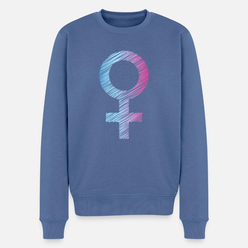 Frauenpower - Männer Premium Bio Pullover - Taubenblau