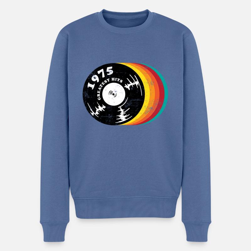 Millésime 1975 - Pull Premium bio Homme - bleu pigeon