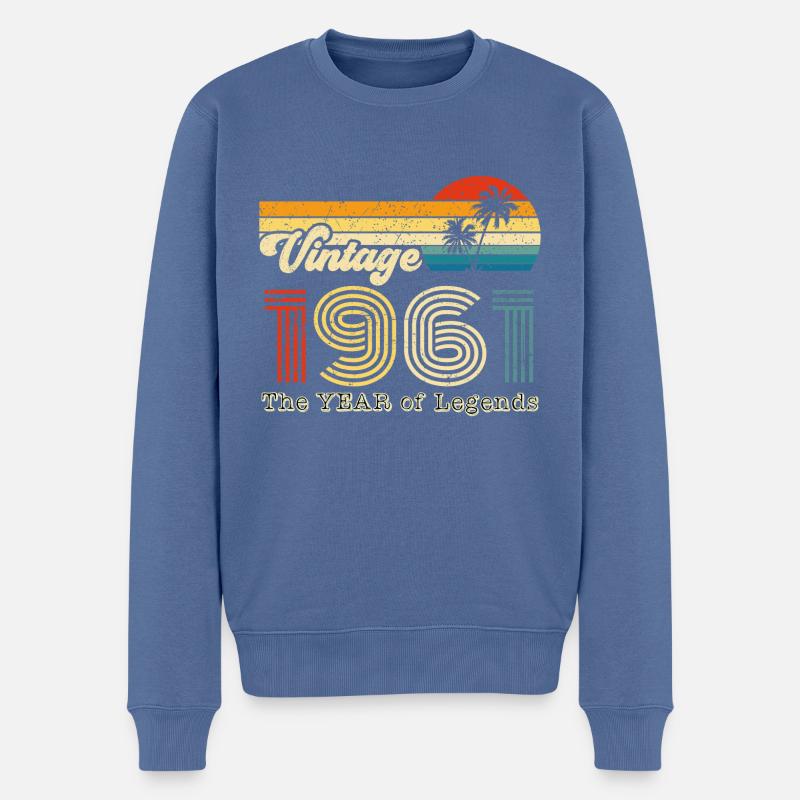 Millésime 1961 - Pull Premium bio Homme - bleu pigeon