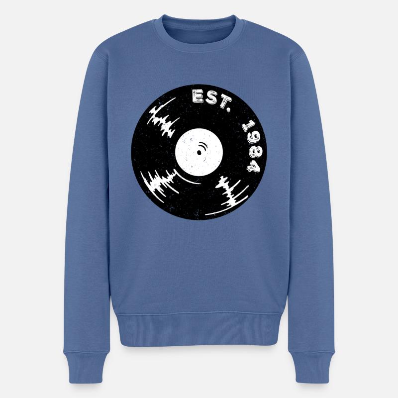 Millésime 1984 - Pull Premium bio Homme - bleu pigeon