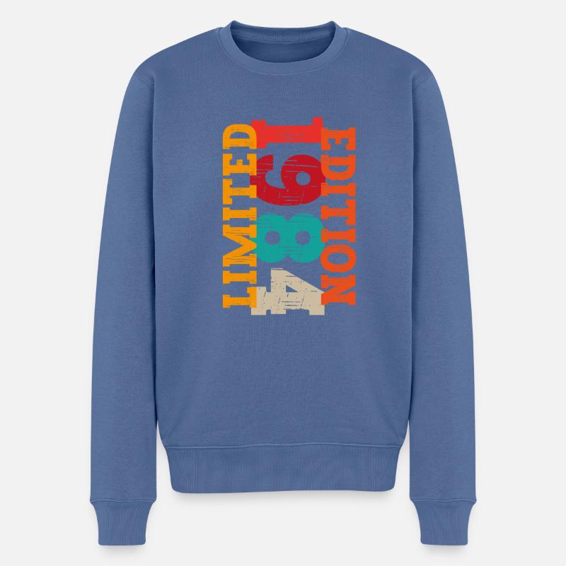 Millésime 1984 - Pull Premium bio Homme - bleu pigeon