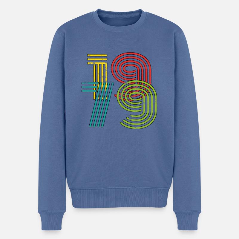 Millésime 1979 - Pull Premium bio Homme - bleu pigeon