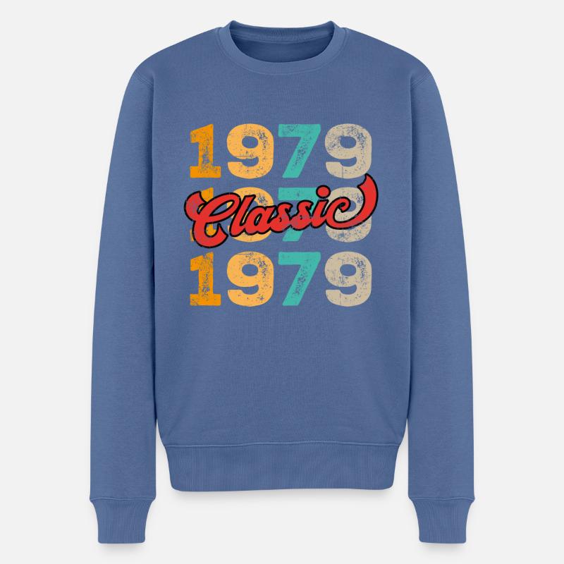 Millésime 1979 - Pull Premium bio Homme - bleu pigeon