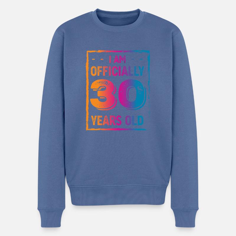30e anniversaire - Pull Premium bio Homme - bleu pigeon