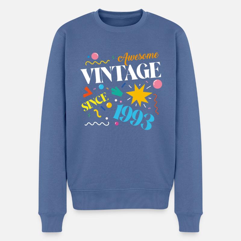 1993 31e anniversaire - Pull Premium bio Homme - bleu pigeon