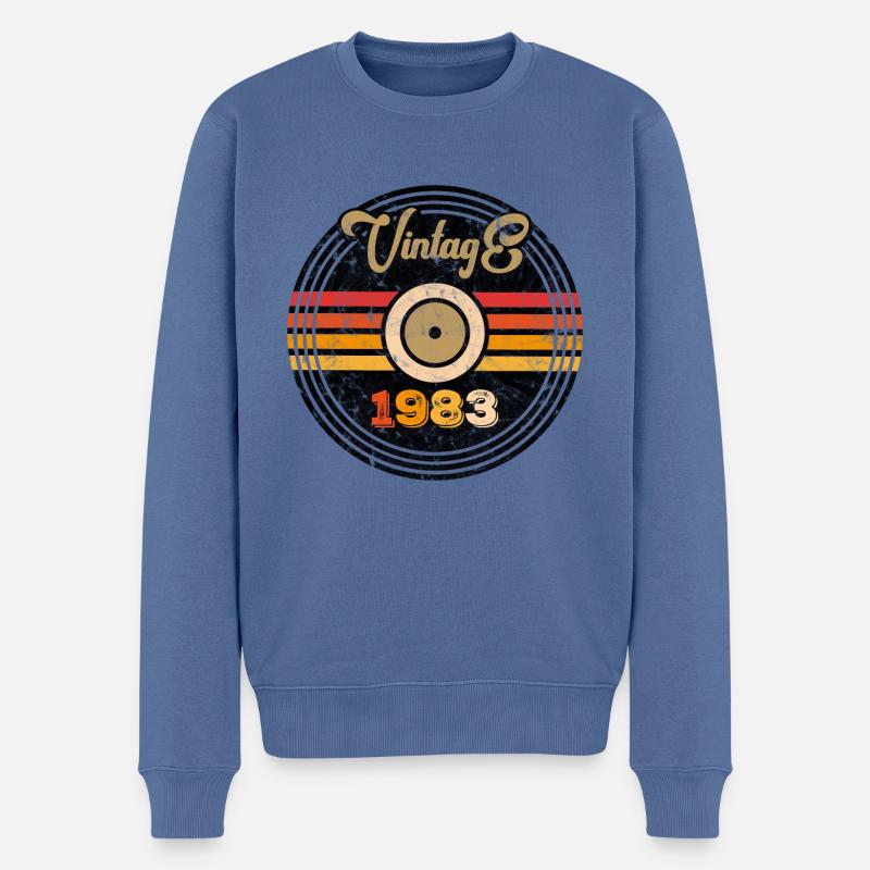 Millésime 1983 - Pull Premium bio Homme - bleu pigeon