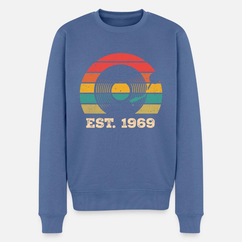 Millésime 1969 - Pull Premium bio Homme - bleu pigeon