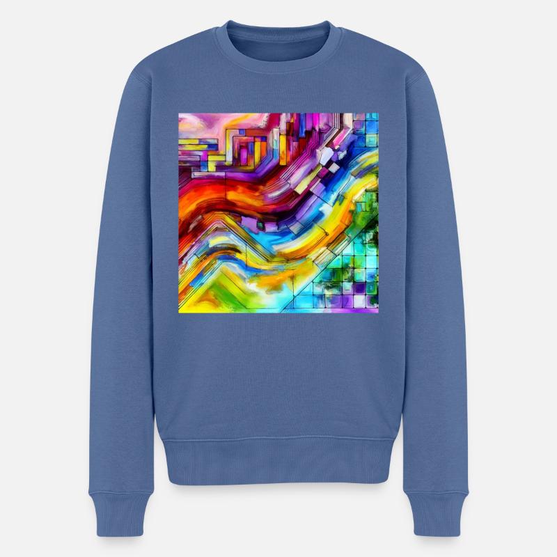 Éclat moderne - Peinture abstraite - Pull Premium bio Homme - bleu pigeon
