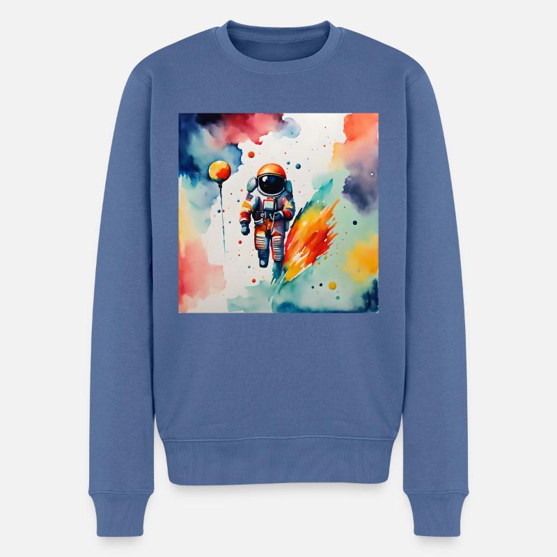 Astronaut - Männer Premium Bio Pullover - Taubenblau