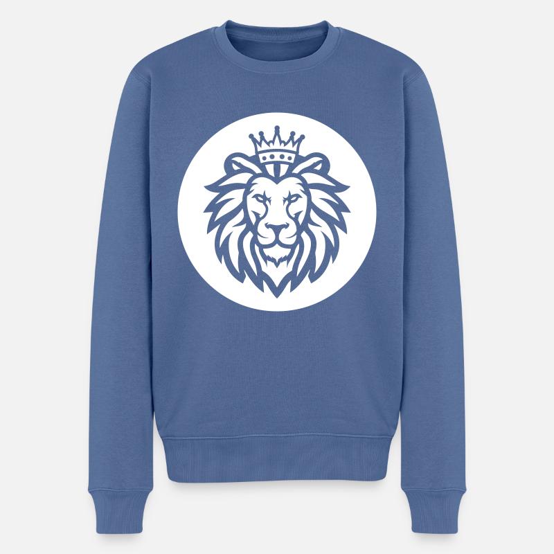 Löwe Krone Symbol - Männer Premium Bio Pullover - Taubenblau