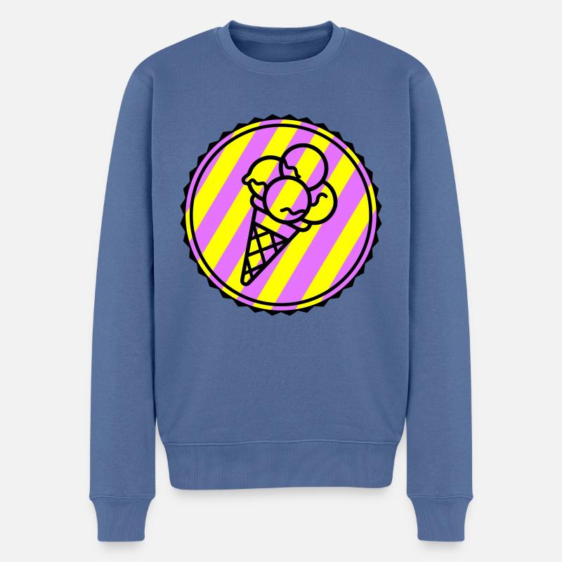 Eicreme Eis Icon - Männer Premium Bio Pullover - Taubenblau