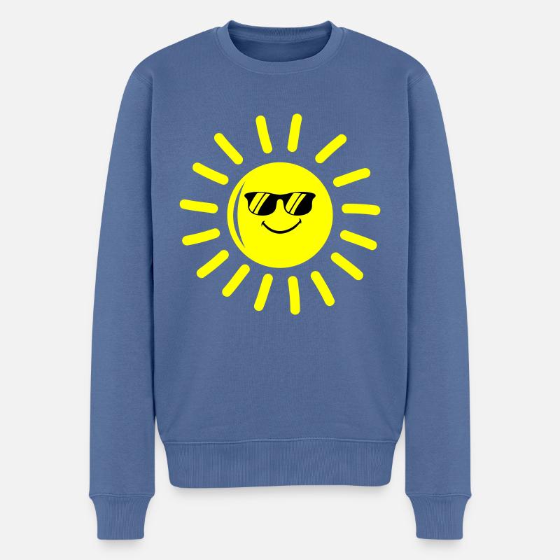 sonne cool - Männer Premium Bio Pullover - Taubenblau