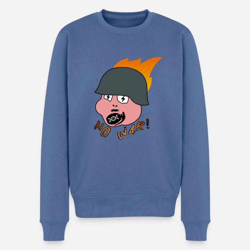 Helmut! - no war - Männer Premium Bio Pullover - Taubenblau