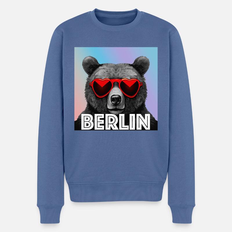 Lunettes de soleil Bear Me Arc-en-ciel - Pull Premium bio Homme - bleu pigeon