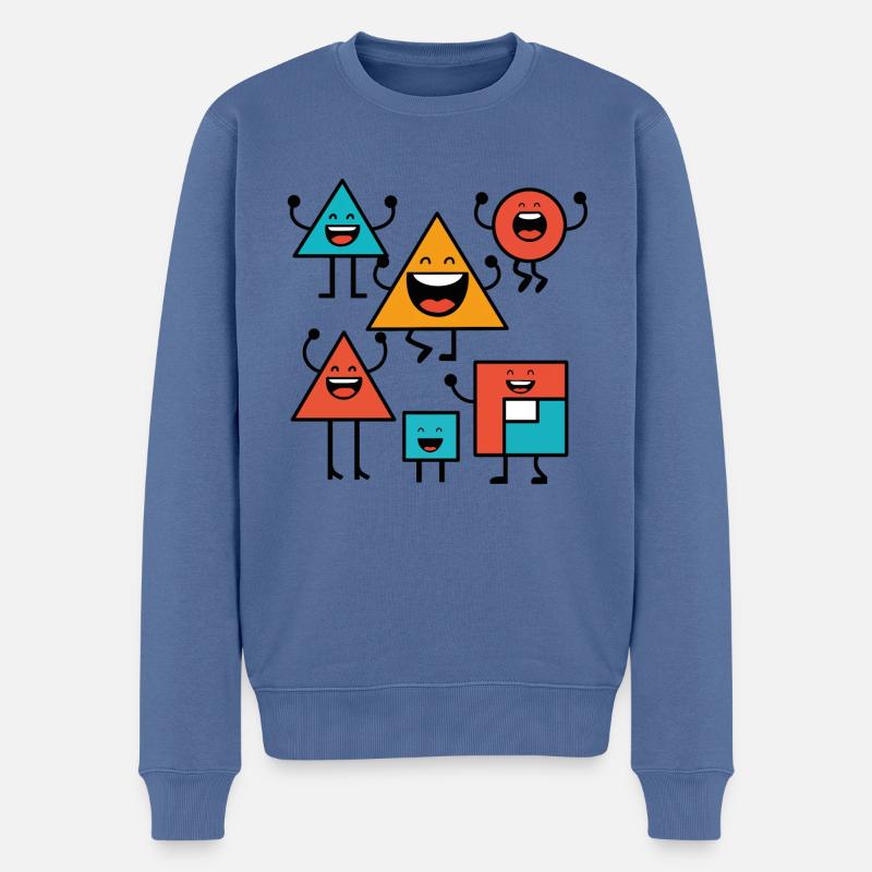Design "Geo Laughics" - Männer Premium Bio Pullover - Taubenblau