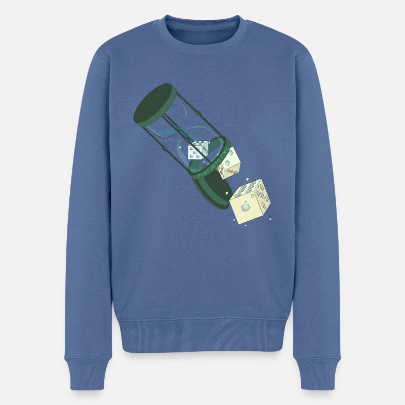 JOUEZ AVEC LE TEMPS - Pull Premium bio Homme - bleu pigeon
