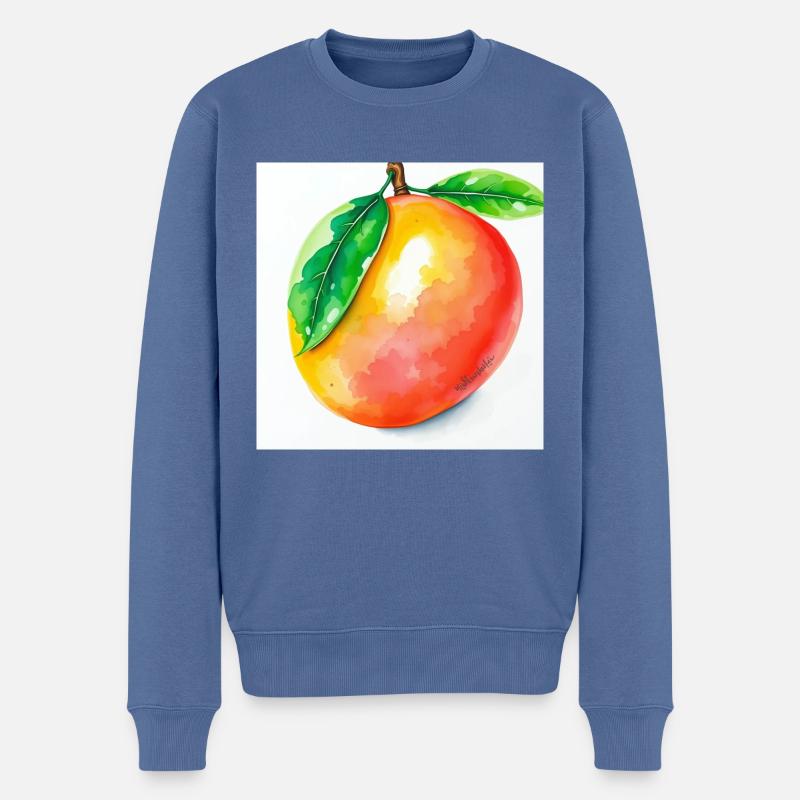 Mango - Männer Premium Bio Pullover - Taubenblau