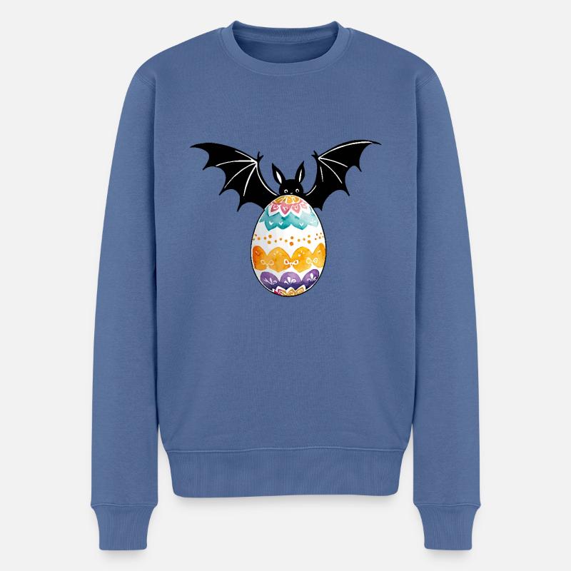 Fledermaus Ostern Wasserfarben - Männer Premium Bio Pullover - Taubenblau