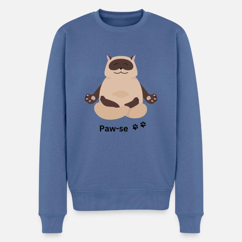 Pause - Pull Premium bio Homme - bleu pigeon