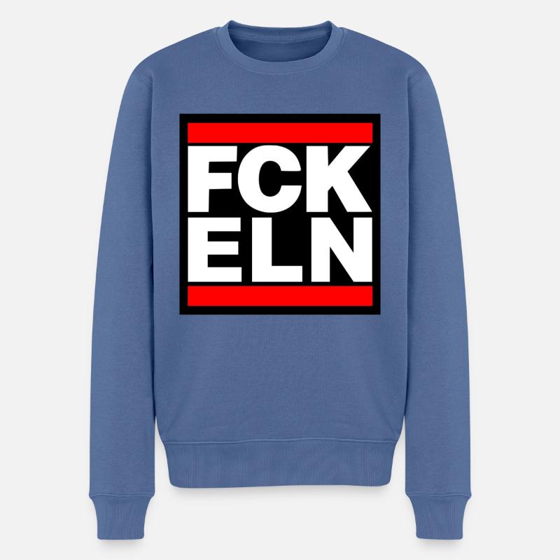 FCK ELN - Männer Premium Bio Pullover - Taubenblau