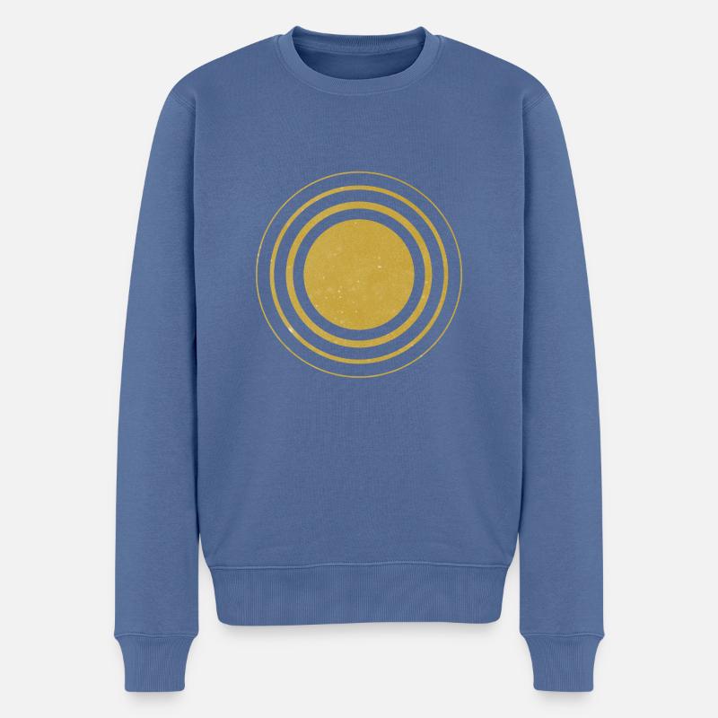 Bright Sun : Graphiques solaires minimalistes - Pull Premium bio Homme - bleu pigeon