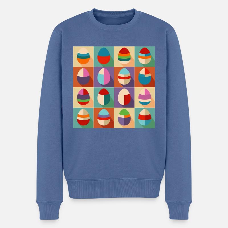 Oeufs de Pâques Design No.09 - Pull Premium bio Homme - bleu pigeon