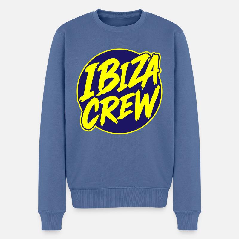 Vacances Ibiza Crew - Pull Premium bio Homme - bleu pigeon
