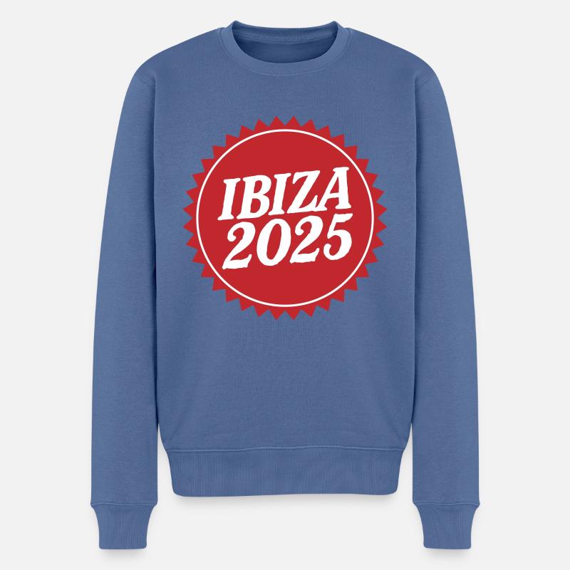 Ibiza 2025 - Männer Premium Bio Pullover - Taubenblau