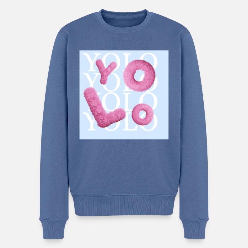 Yolo - Männer Premium Bio Pullover - Taubenblau