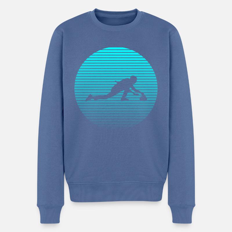 Curling - Pull Premium bio Homme - bleu pigeon
