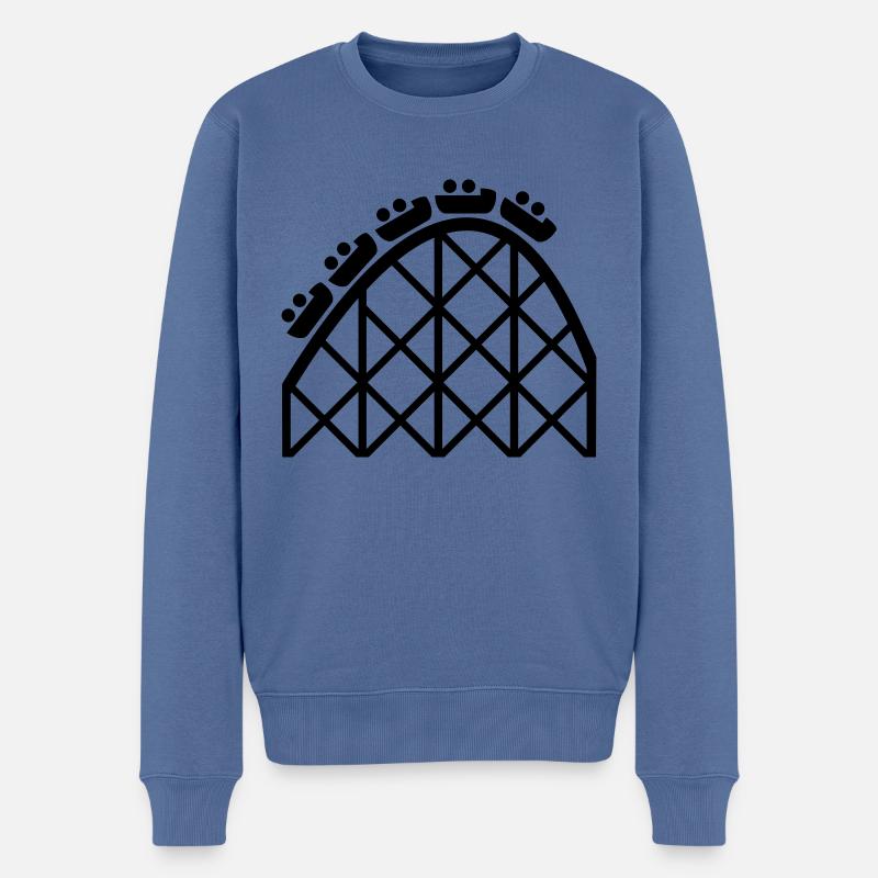 Achterbahn - Männer Premium Bio Pullover - Taubenblau