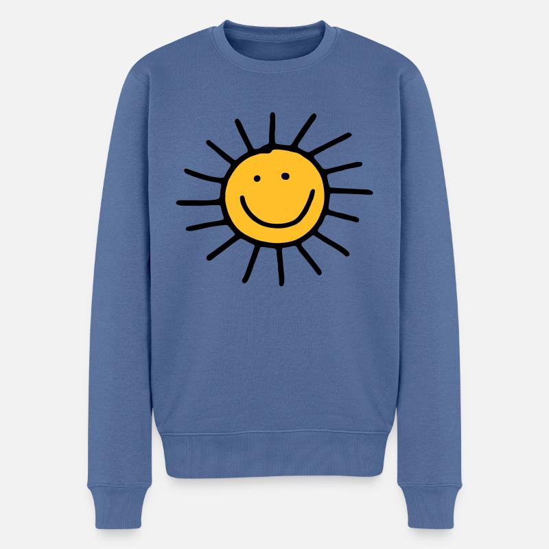 Sonne - Männer Premium Bio Pullover - Taubenblau