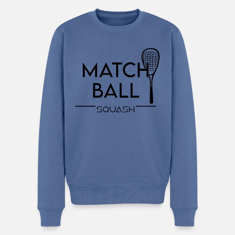 Squash: Match Ball - Männer Premium Bio Pullover - Taubenblau