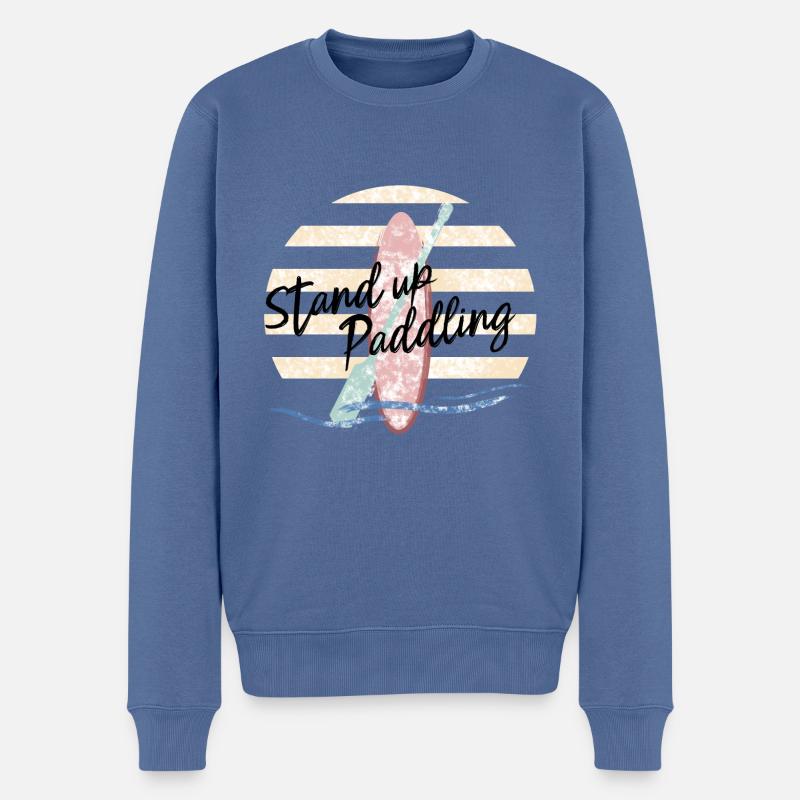 Stand Up Paddle SUP - Männer Premium Bio Pullover - Taubenblau