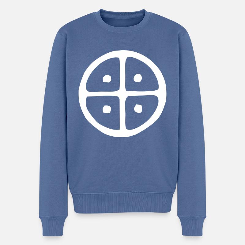 roue solaire - Pull Premium bio Homme - bleu pigeon