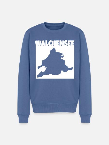 Walchensee Silhouette - Männer Premium Bio Pullover - Taubenblau