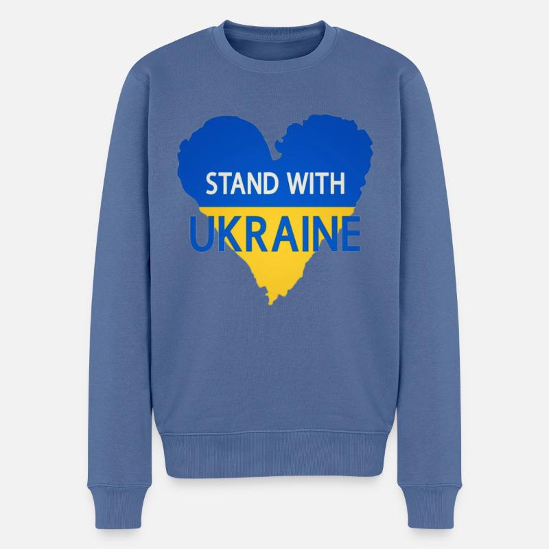 Ukraine - Pull Premium bio Homme - bleu pigeon