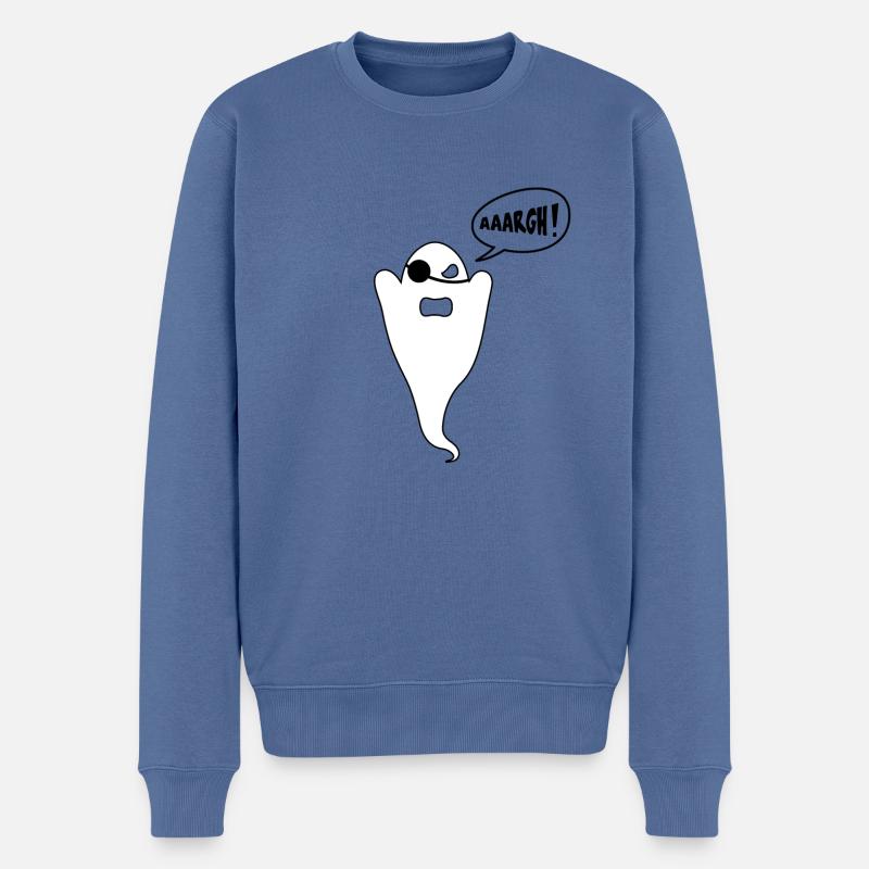 Piraten-Fantome - Männer Premium Bio Pullover - Taubenblau