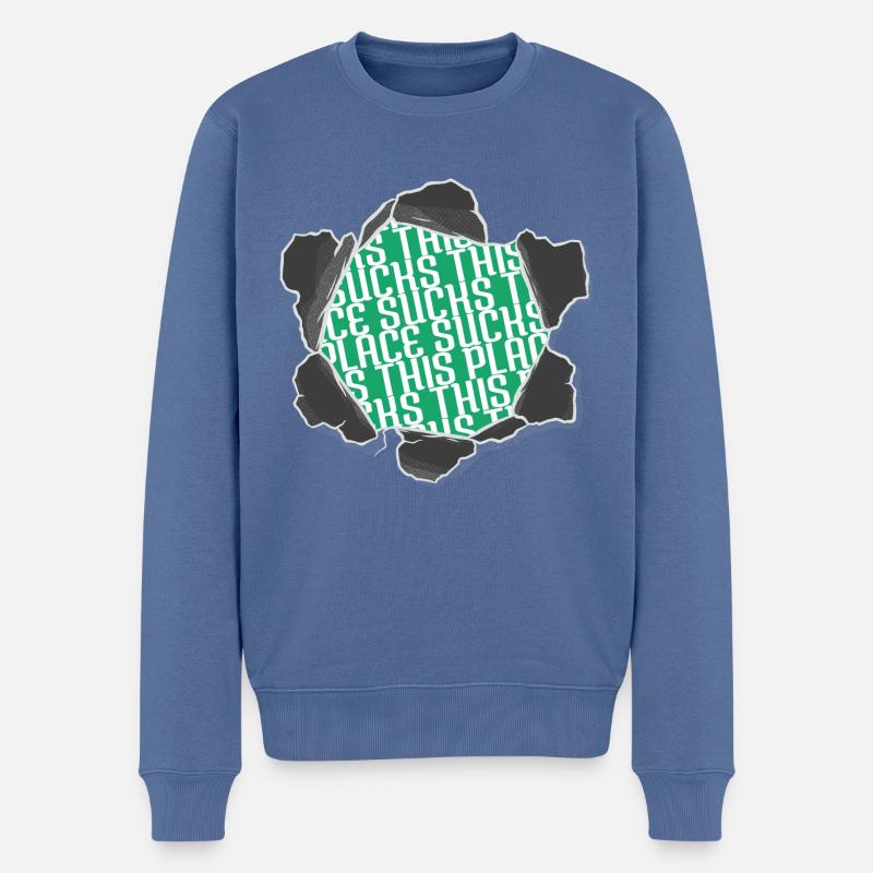 all alien i dont speak human geek birthday present - Männer Premium Bio Pullover - Taubenblau